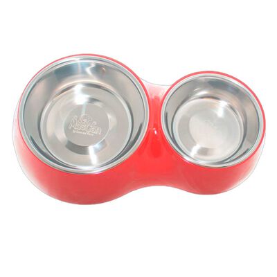 Plato Comida Agua Rojo Para Perro L Mascan