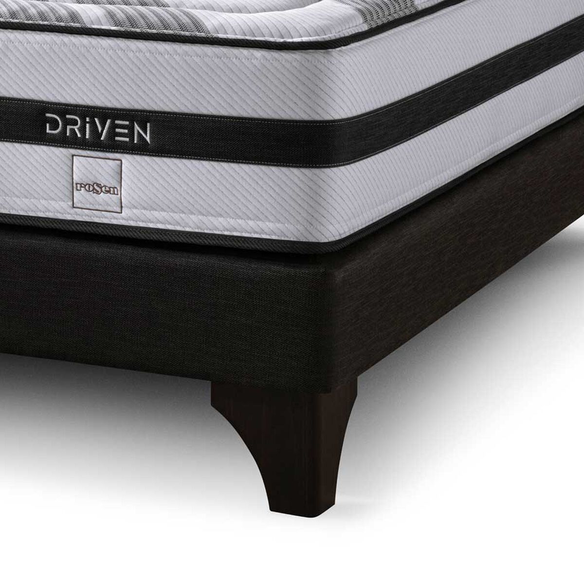 Cama Europea Rosen Base Dividida 2 Plazas Driven + Respaldo + 2 Veladores Sicilia