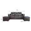 Juego de Living Kea Nize PU Sofá 3 Cuerpos + Dos Pouf 1 Cuerpo Café Moro