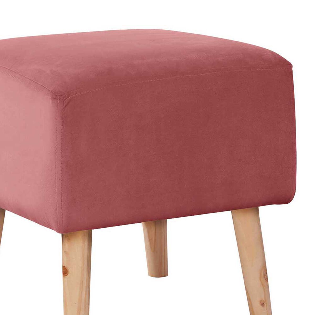 Pouf Latam Home Burdeos Tela Velvet Palo Rosa