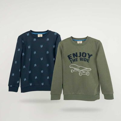 Pack 2 Polerón Niño Chess Azul, Grafito, Gris Mel