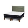 Cama Europea CIC Base Dividida King Premium + Respaldo Milan Olivo
