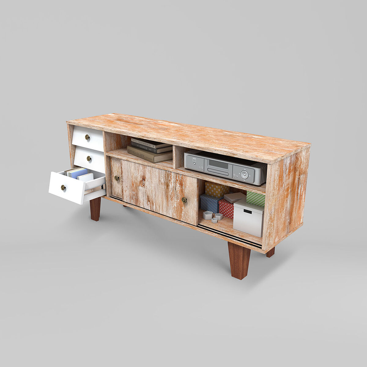 Rack CIC Alto Vintage 2 puertas 3 Cajones