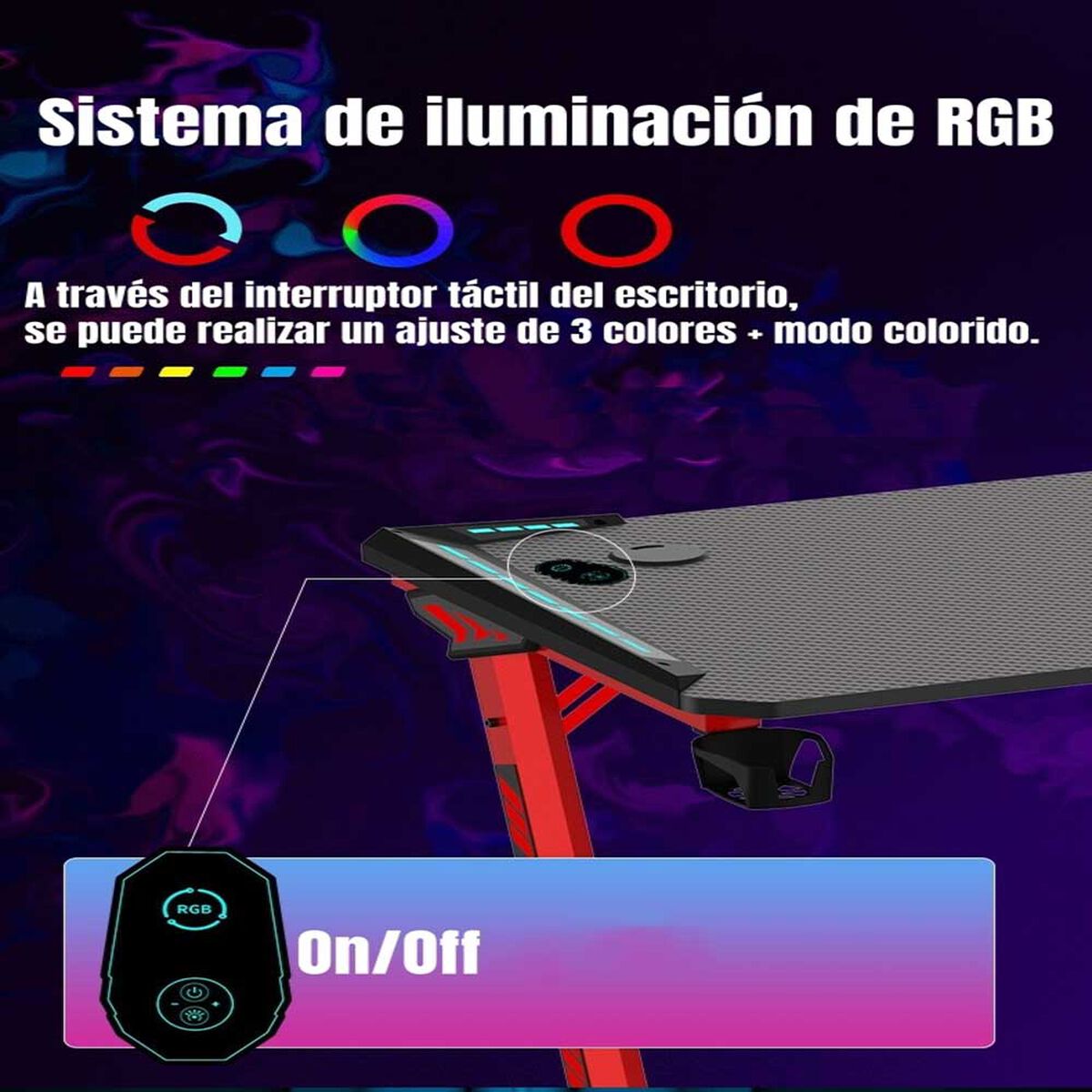 Escritorio Gamer LuBabycas Champion 60x120 cm Negro