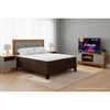 Combo Cama Europea Rosen 2 Plazas + Respaldo + Veladores + Pack Almohadas + Smart TV LED 32" Caixun HD