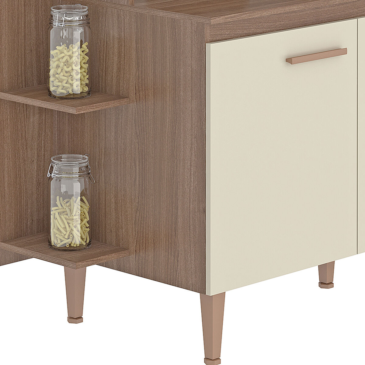 Kit Cocina Vekkahome Sofia 5 Puertas Beige
