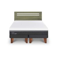 Cama Europea CIC Base Dividida 2 Plazas Ortopedic Advance + Respaldo Munich Olivo