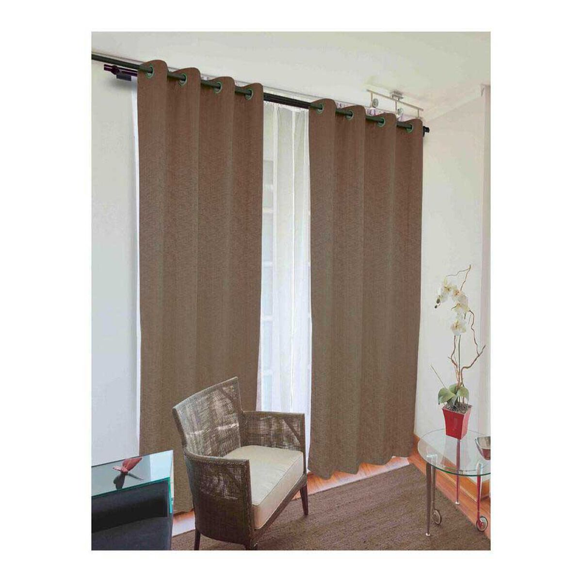 Combo Cortinas Doral Camila 220 x 140 cm Caf&eacute;