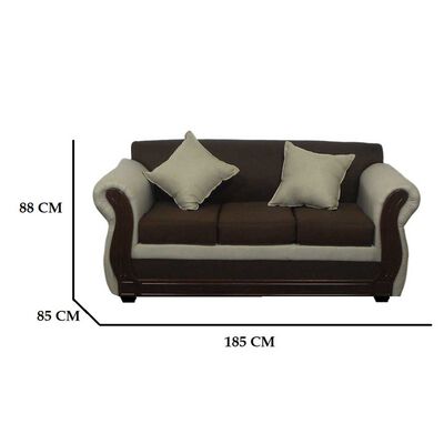 Imagen 2 del producto Juego de Living Almore Emilia Sofá 3 Cuepos + Dos Sillones 1 Cuerpo Beige Café