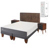 Cama Europea CIC Base Dividida King Smart + Respaldo + 2 Veladores Baker