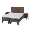 Cama Europea CIC Base Dividida King Ortopedic Advance + Respaldo + 2 Veladores Baker