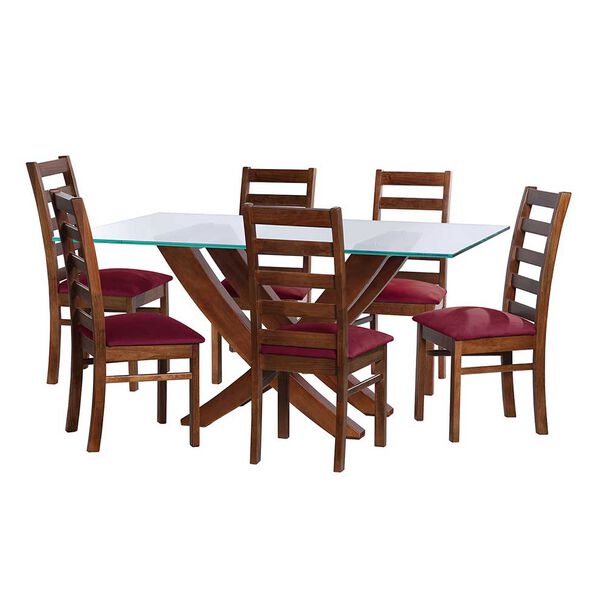 Juego de Comedor Latam Home Alicante 6 Sillas Burdeo