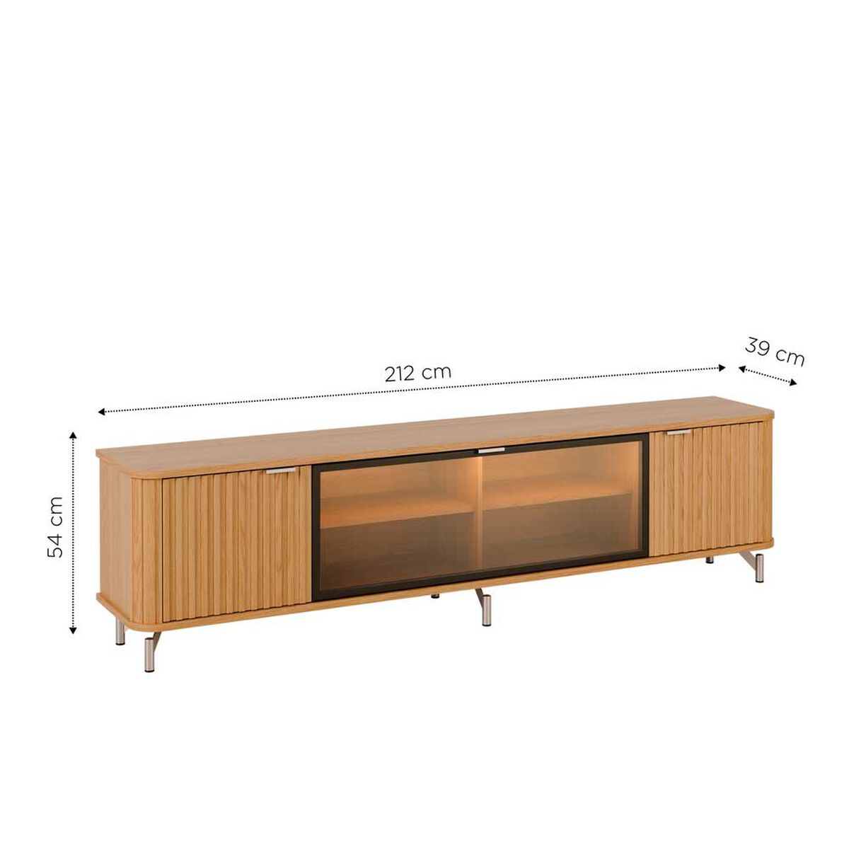 Rack TV  Decocasa Neon Float hasta 80" Carvalho