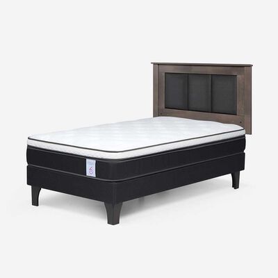 Imagen 2 del producto Combo Cama Europea Rosen 1 Plaza New Style 6 BN + Respaldo Rachel