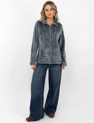 Imagen 2 del producto Polerón Peludo Mujer Icono Celeste