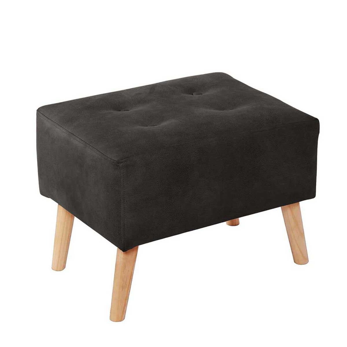Pouf Latam Home Niza Cuero Kentucky Negro