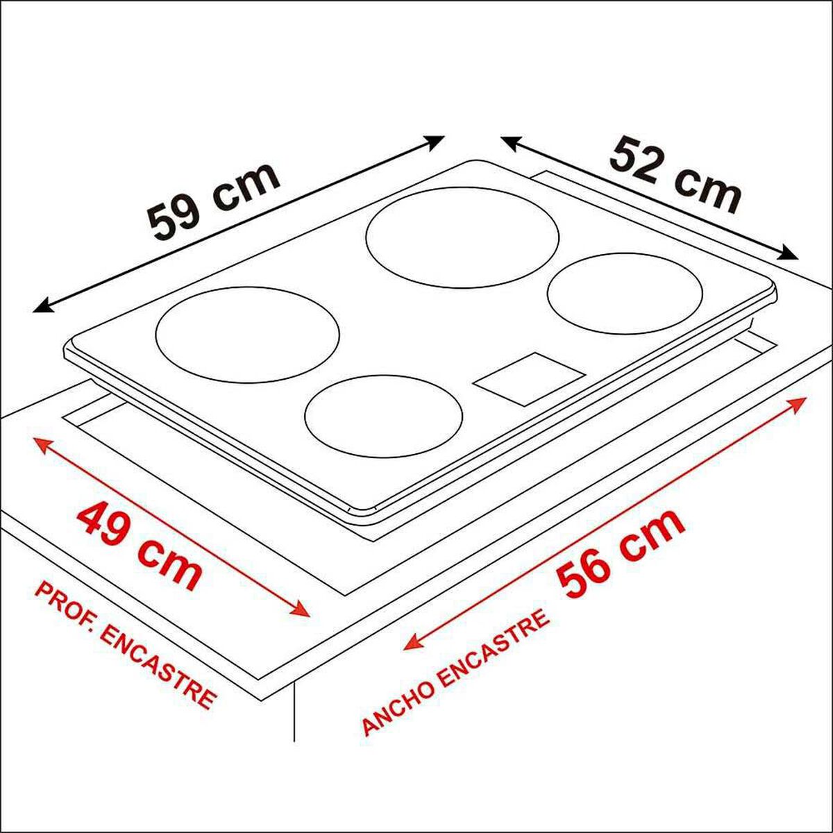 Encimera El&eacute;ctrica Sindelen CEI-4602 4 Quemadores