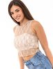 Polera Con Encaje Sin Mangas Mujer Icono