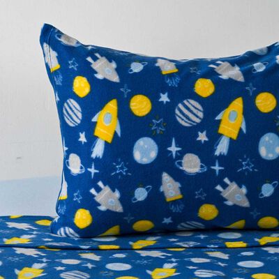 Imagen 2 del producto Sábana de polar American Family 1,5 Plazas Planetas Azul