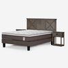 Cama Europea Rosen 2 Plazas New Style 6 + Respaldo + 2 Veladores Ray