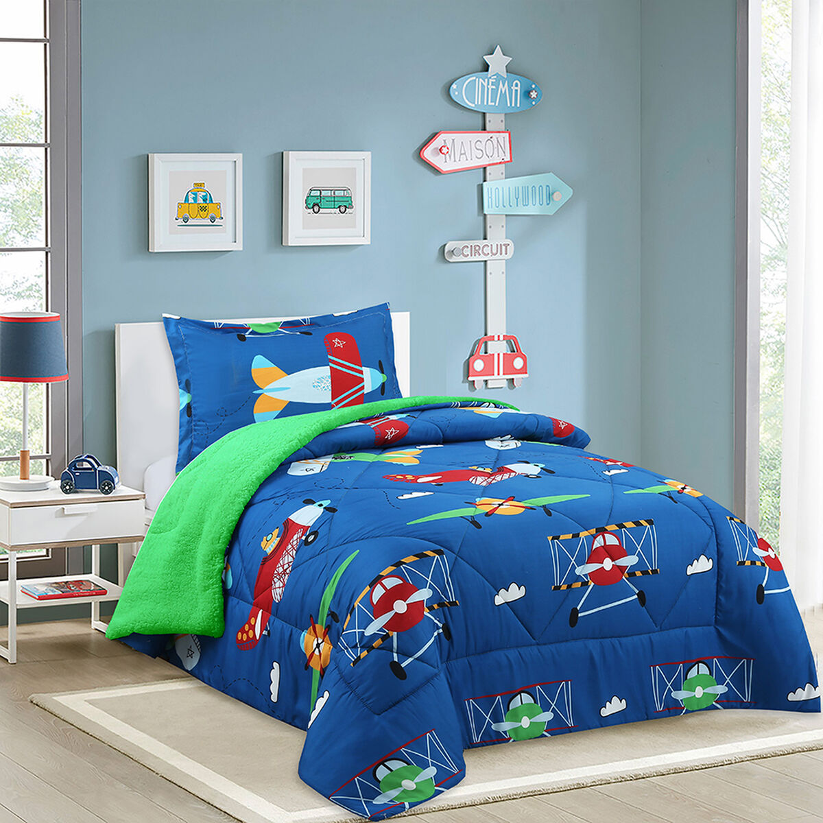 Plumón Doral 1,5 Plazas Kids Aviones