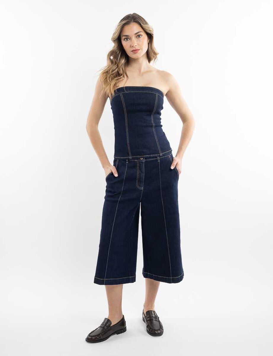 Blusa Corset Denim Mujer Zibel