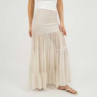 Falda Maxi Mujer Icono Blanco