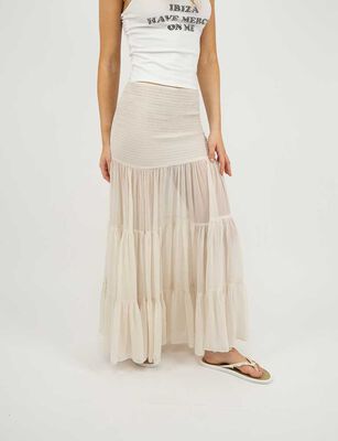 Imagen 1 del producto Falda Maxi Mujer Icono Blanco