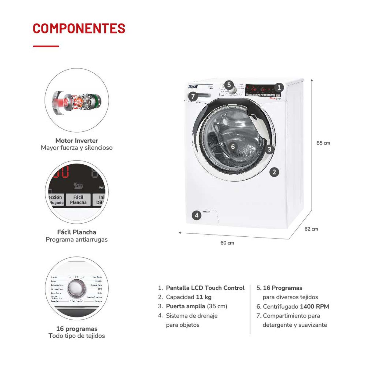 Lavadora Automática Thomas TH-WM11K 11 kg.