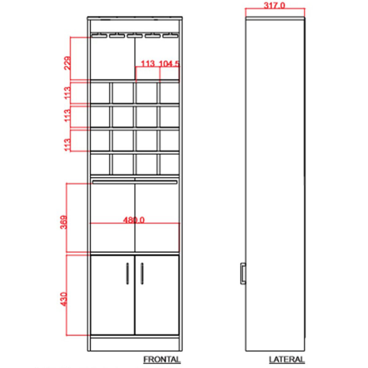 Mueble Bar + Rack Extensible TuHome Beijing