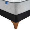 Cama Europea Flex Base Dividida 2 Plazas Seaqual + Respaldo Gris