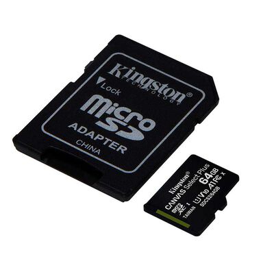 Imagen 1 del producto Tarjeta Micro SD Kingston 64GB con Adaptador