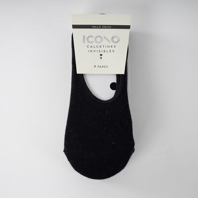 Pack 7 Calcetines Invisible Negro Icono