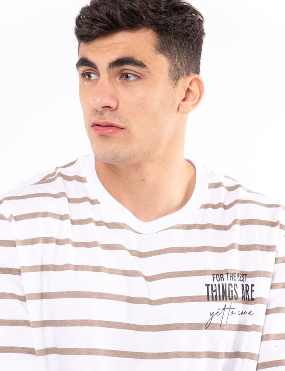 Polera Algodón Rayas Manga Corta Hombre Icono