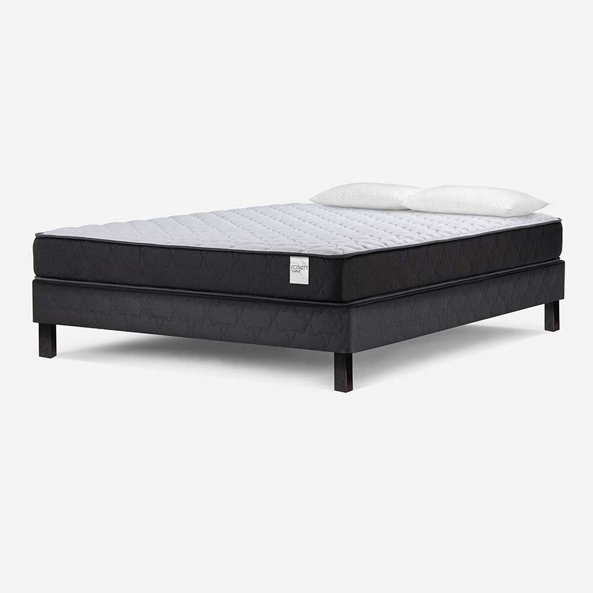 Cama Europea Rosen 2 Plazas Wave + 2 Almohadas Light Americana
