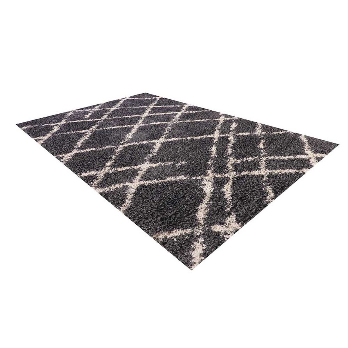 Alfombra Dib Shaggy Design 150 x 220 cm Gris