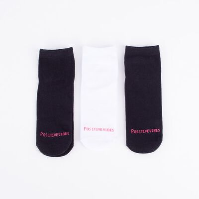 Pack 3 Calcetines Mujer Icono Negro