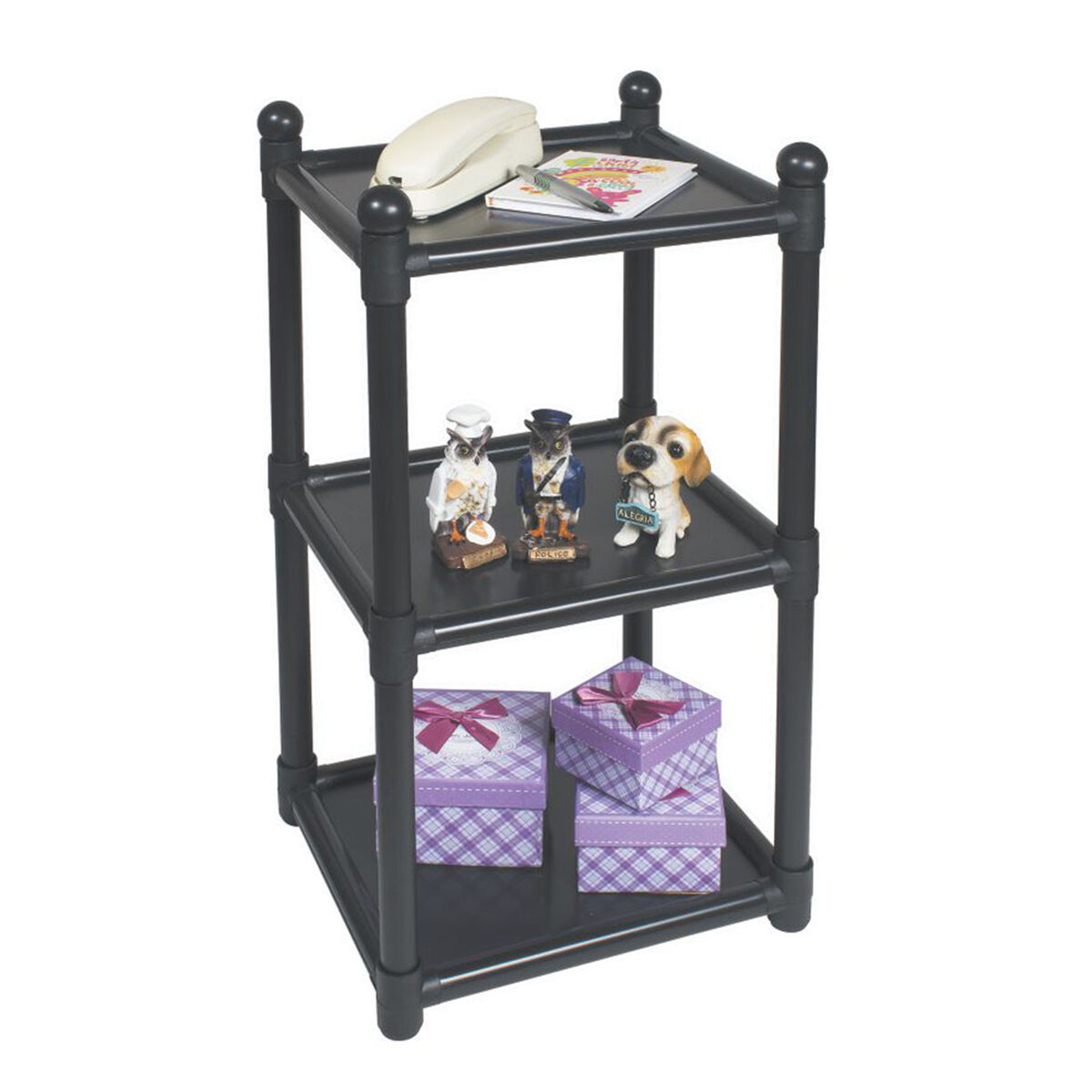 Mesa Multiuso Plástica San Bernardo 3 Niveles Negro