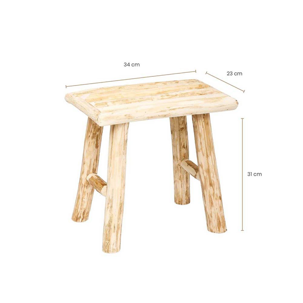 Taburete Madera Atmosphera Woody Natural