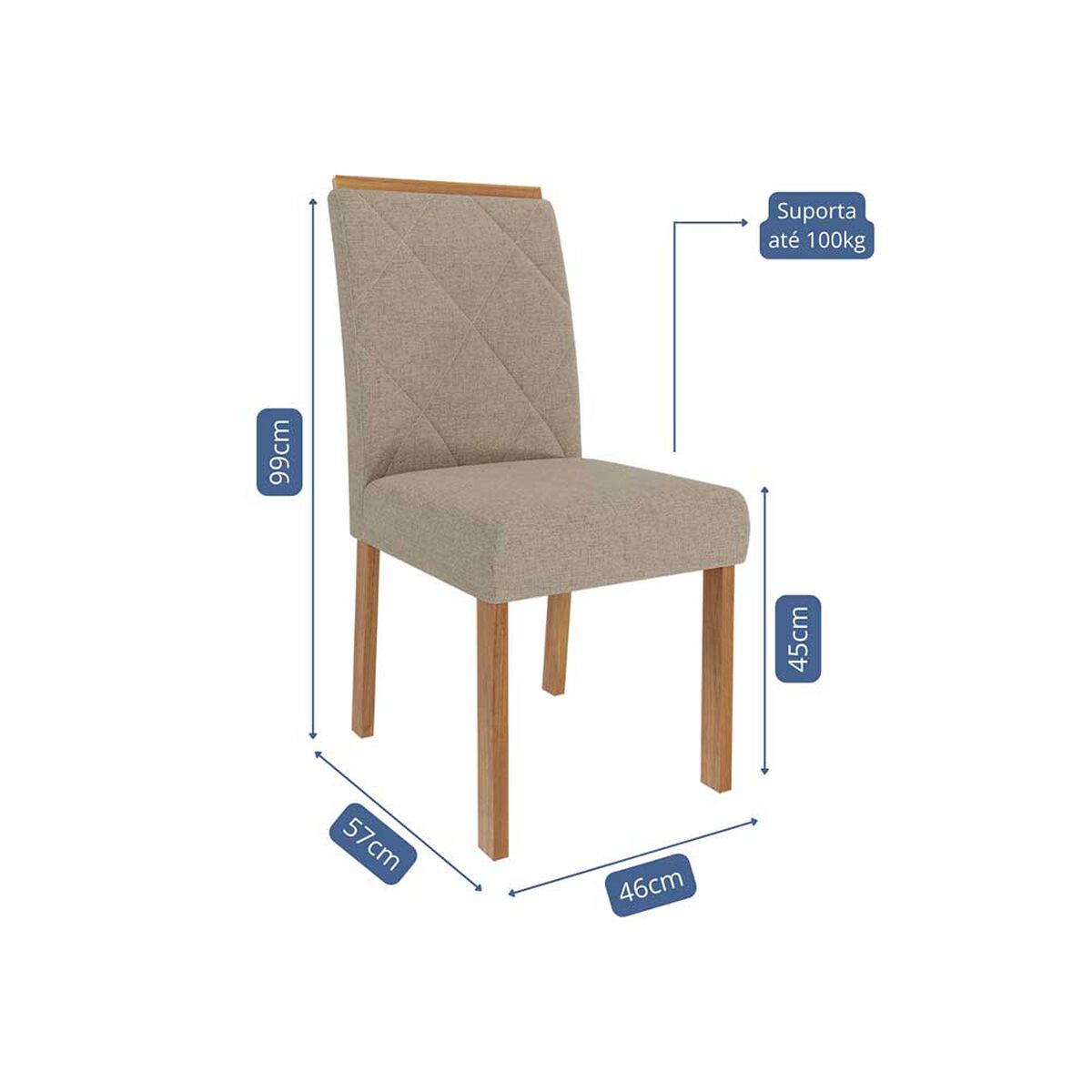 Juego de Comedor Decocasa Agata 4 Sillas Off White