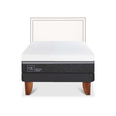 Cama Europea CIC 1,5 Plazas Ortopedic Advance + Respaldo Danubio