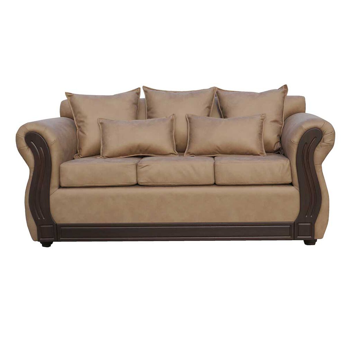 Juego de Living Almore Atenea PU Sofá 3 Cuerpos + Dos Sillones 1 Cuerpo Beige
