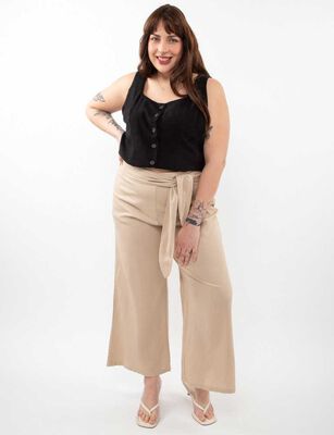 Imagen 2 del producto Pantalón Lino Palazzo Mujer Extralindas Arena