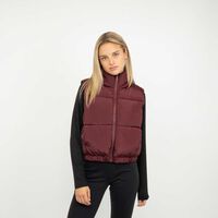 Parka Sin Mangas Mujer Icono Burdeo, Camel, Negro