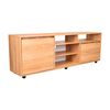 Rack TV Tuhome Pino Hasta 70" 2 Puertas  Fresno Europeo
