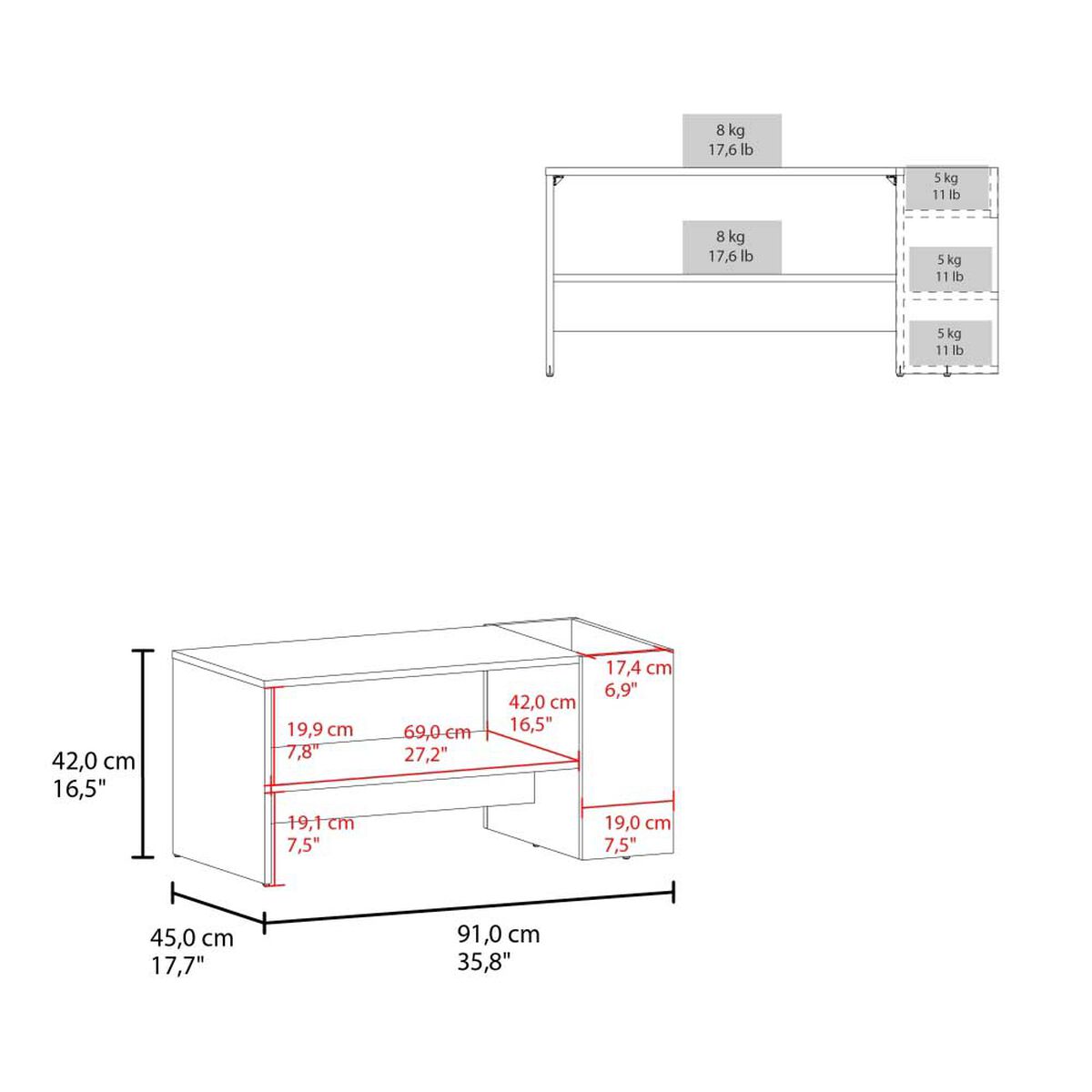 Mesa de Centro Tuhome Adel Capri Fresno Europeo