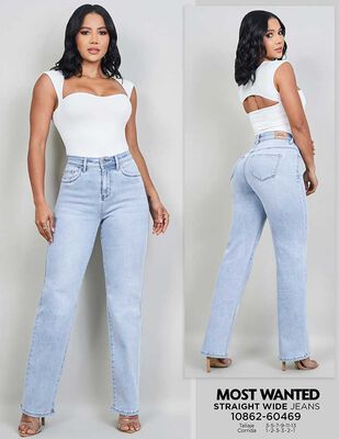 Imagen 1 del producto Jeans Straight Wide Mujer Most Wanted Celeste