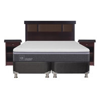 Box Spring CIC Base Dividida 2 Plazas Ortopedic Advance + Respaldo + 2 Veladores New Dublin