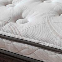 Cama Europea Rosen 1,5 Plazas New Style 6 + Respaldo + Velador Rachel