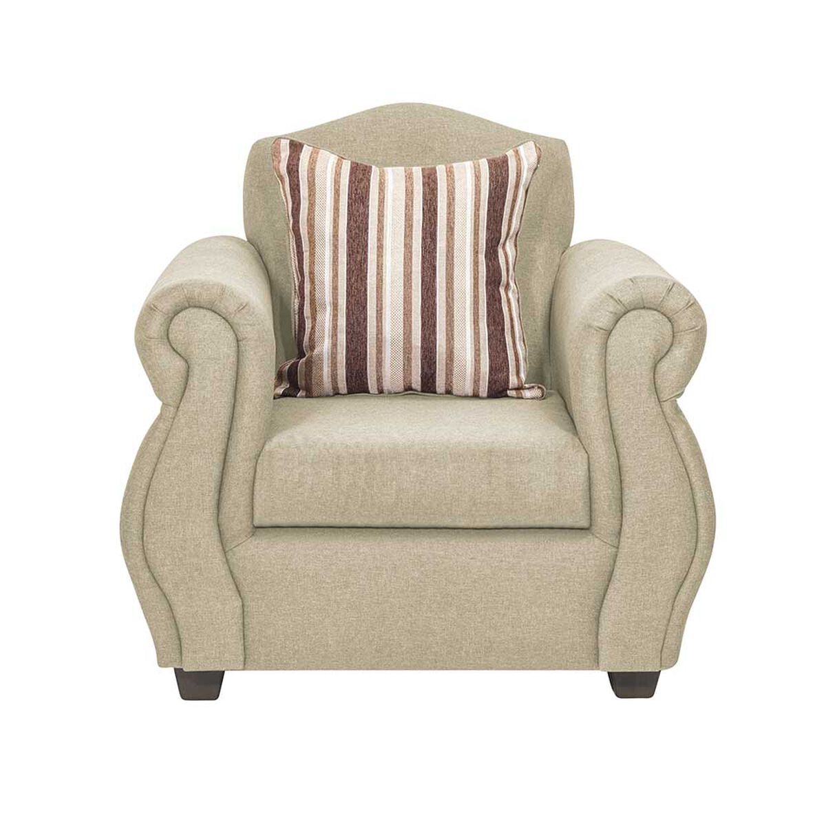 Juego de Living Innovamuebles Azucena Sofá 3 Cuerpos + Dos Sillones 1 Cuerpo Beige 